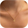 Women's Copper Zircon Four Leaf Clover Necklace Geometric Pendant With O Shaped Chain Electroplated Minimalist Fashion Jewelry