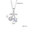 Women's Copper Zircon Fruit Red Cherry Pendant Necklace With Electroplating And Mixed Gemstone Inlay