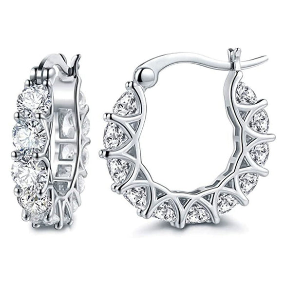 Women's Copper Zircon Geometric Style Earrings
