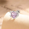 Women's Copper Zircon Heart Shape Earrings Set With Diamonds