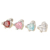 Women's Copper Zircon Heart Shape Earrings Set With Diamonds