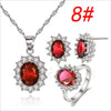 Women's Copper Zircon Jewelry Set With Necklace Ring Earrings And Bracelet Simple Geometric Crown Cross Roman Numeral Design