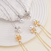Women's Copper Zircon Necklace With Bow Pearl Pendant Electroplating Mixed Gemstone Inlay Light Luxury Design