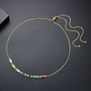Women's Copper Zircon Necklace With Snake Bone Chain Fashion Long Chain Choker Jewelry
