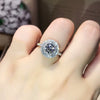 Women's Copper Zircon Round Engagement And Wedding Ring With Geometric Style