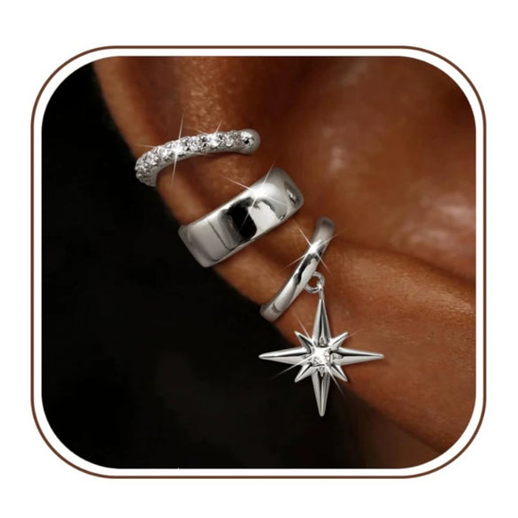 Women's Copper Zircon Six Pointed Star Geometric Earrings With Electroplated Niche Style Design