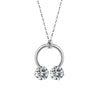 Women's Copper Zircon Snowflake Heart Clavicle Necklace With Cross Chain Floral Style Pendant