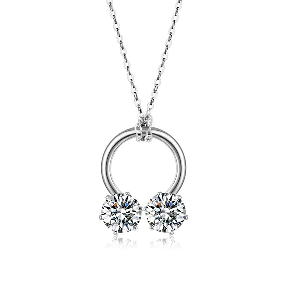 Women's Copper Zircon Snowflake Heart Clavicle Necklace With Cross Chain Floral Style Pendant