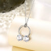 Women's Copper Zircon Snowflake Heart Clavicle Necklace With Cross Chain Floral Style Pendant