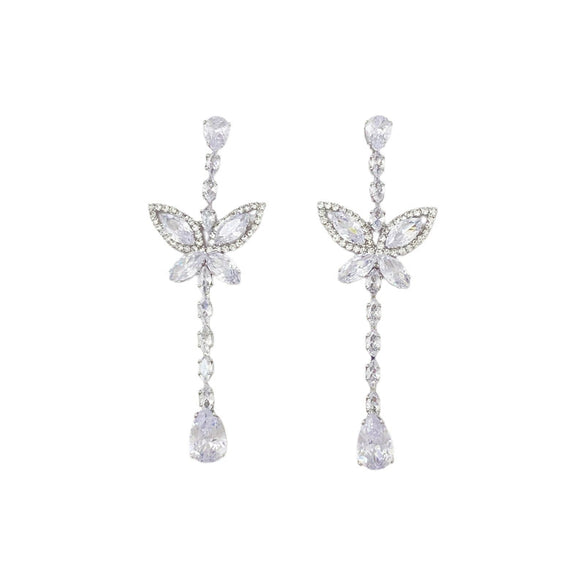 Women's Copper Zirconia Animal Zodiac Style Long Earrings