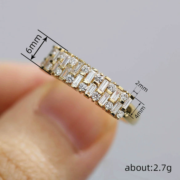 Women's Copper Zirconia Geometric Ring