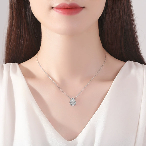 Women's Copper Zirconia Micro Inlaid Drop Pendant Necklace Fashion Jewelry With Regular Chain