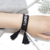 Women's Cotton Rope Embroidery Woven Bracelet With Letters Numbers Text Pattern