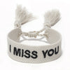 Women's Cotton Rope Embroidery Woven Bracelet With Letters Numbers Text Pattern