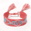 Women's Cotton Rope Embroidery Woven Bracelet With Letters Numbers Text Pattern