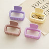 Women's Cream Color Square Hair Grab Clip With Baking Paint Spring And Summer Allmatch Hair Accessory