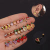 Women's Creative Fruit Style Stainless Steel Inlaid Zircon Earrings