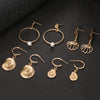 Women's Creative Natural Pearl Starfish Shell Conch Earrings Set Alloy Electroplated Dangle Earrings Ocean Inspired Jewelry