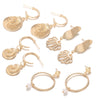 Women's Creative Natural Pearl Starfish Shell Conch Earrings Set Alloy Electroplated Dangle Earrings Ocean Inspired Jewelry