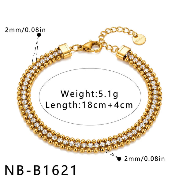 Women's Crossshaped Electroplated Stainless Steel Bracelet And Anklet Set With Cubic Zirconia And Rhinestone Embellishments