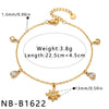Women's Crossshaped Electroplated Stainless Steel Bracelet And Anklet Set With Cubic Zirconia And Rhinestone Embellishments