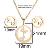 Women's Crown Pattern Stainless Steel Necklace And Earrings Set With Electroplated Finish And O Chain Design