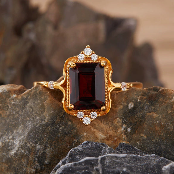 Women's Crown Shaped Crystal Ring In S925 Sterling Silver With Natural Colored Gemstones Topaz Citrine Amethyst