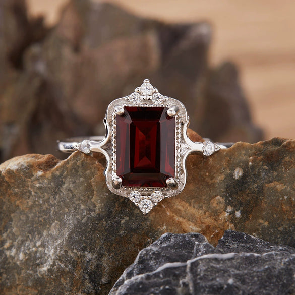 Women's Crown Shaped Crystal Ring In S925 Sterling Silver With Natural Colored Gemstones Topaz Citrine Amethyst