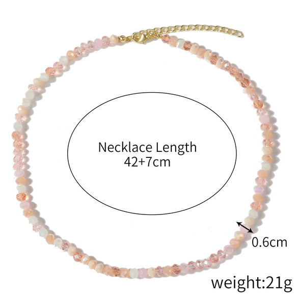 Women's Crystal Beaded Handmade Shell Necklace With Flower Pattern