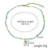 Women's Crystal Beaded Handmade Shell Necklace With Flower Pattern