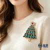 Women's Crystal Christmas Tree Brooch Zinc Alloy Festive Clothing Accessory With Sparkling Point Drill Embellishment