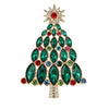 Women's Crystal Christmas Tree Brooch Zinc Alloy Festive Clothing Accessory With Sparkling Point Drill Embellishment