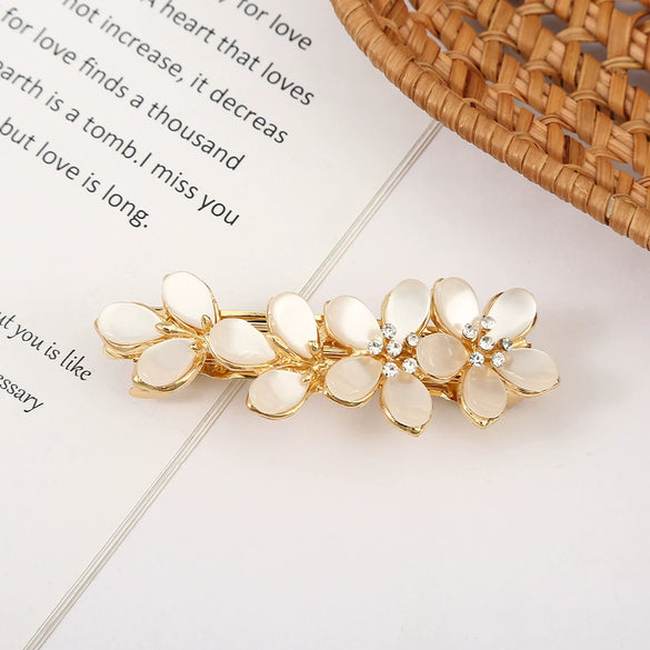 Women's Crystal Diamond Hair Clip With Electroplating Top Clip For Ponytail Accessory