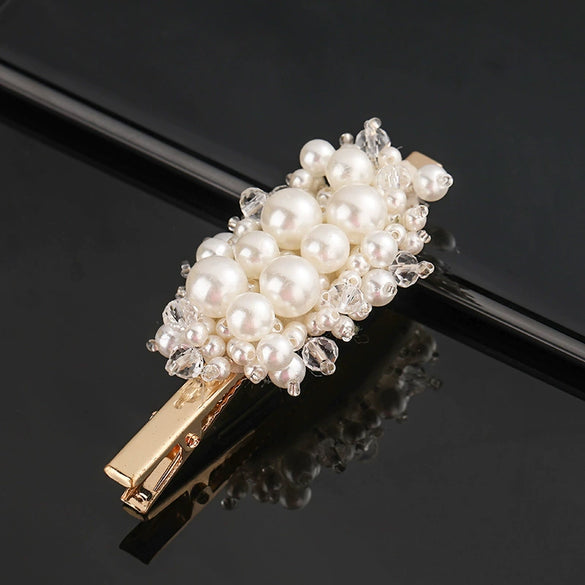 Women's Crystal Geometric Bow Hair Clip Handwoven Bb Clip Hairpin For Bangs Styling
