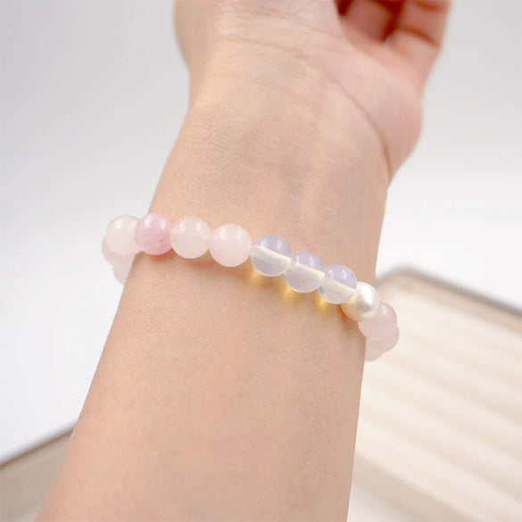 Women's Crystal Geometric Handmade Sweet Colorful Single Circle Beaded Bracelet