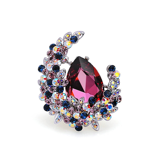 Women's Crystal Moon Brooch Alloy Accessories For Sweaters Autumn And Winter Diamond Design Simple Personality Corsage
