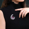 Women's Crystal Moon Brooch Alloy Accessories For Sweaters Autumn And Winter Diamond Design Simple Personality Corsage