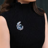 Women's Crystal Moon Brooch Alloy Accessories For Sweaters Autumn And Winter Diamond Design Simple Personality Corsage