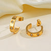 Women's Cshaped Diamond Stainless Steel Electroplated Earrings