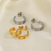 Women's Cshaped Diamond Stainless Steel Electroplated Earrings