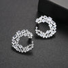 Women's Cshaped Geometric Hoop Earrings In Electroplated Copper With Zircon Inlay And Hollow Fashion Design