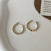Women's Cshaped Semicircle Sequin Hollow Earrings Copper Alloy With Geometric Pattern And 14K Real Gold Electroplating