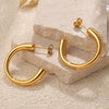 Women's Cshaped 316L Stainless Steel Geometric Electroplated Ear Studs
