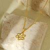 Women's Cute Animal Cat Paw Stainless Steel Necklace With 18K Gold Electroplating