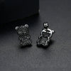 Women's Cute Bear Earrings With Zircon Accents Animalinspired Copper Fashion Jewelry