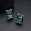 Women's Cute Bear Earrings With Zircon Accents Animalinspired Copper Fashion Jewelry