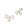 Women's Cute Bow Imitation Pearl Titanium Steel Earrings With Electroplating