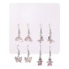 Women's Cute Cartoon Alloy Earrings Set With Diamonds Animal Zodiac Pattern Electroplated