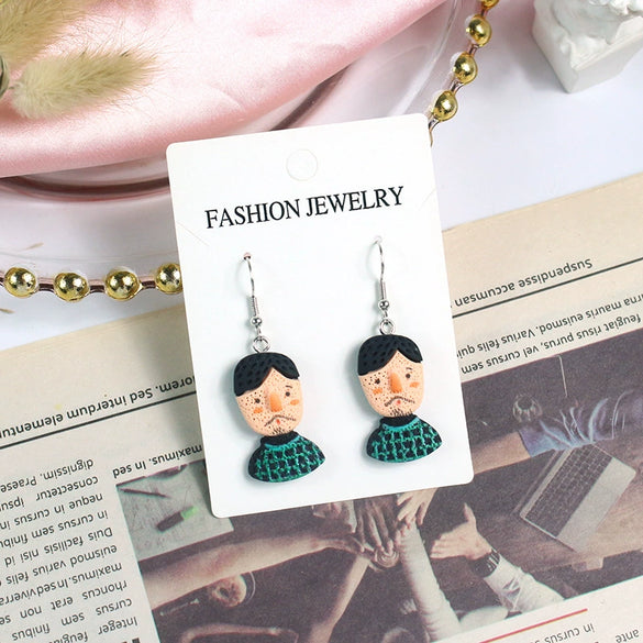 Women's Cute Cartoon Doll Earrings Creative Resin And Plastic Jewelry For Wholesale
