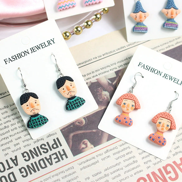 Women's Cute Cartoon Doll Earrings Creative Resin And Plastic Jewelry For Wholesale